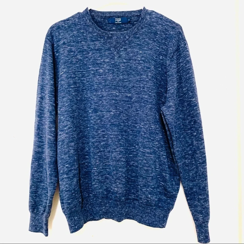 JCREW•crewneck heathered navy sweater